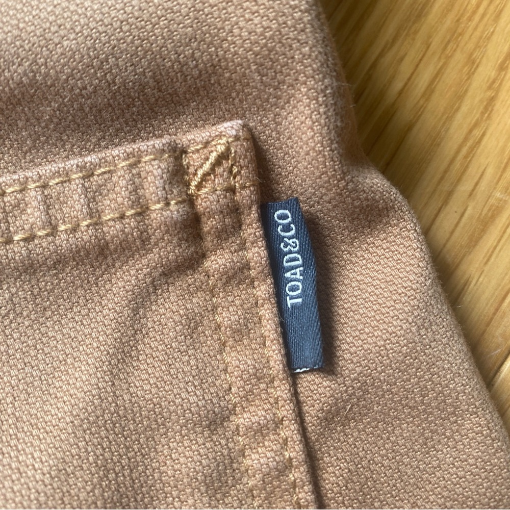 Toad&Co Utility High Rise Shorts Organic Cotton Tencel Beige Size 2 Pockets - Picture 8 of 8